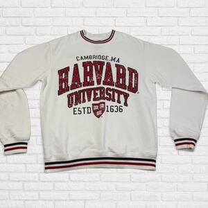 Harvard University Sweatshirt Mens Small White Crewneck Pullover Collegiate